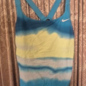 Nike Blue and Yellow Ombre Crossback Tank Top